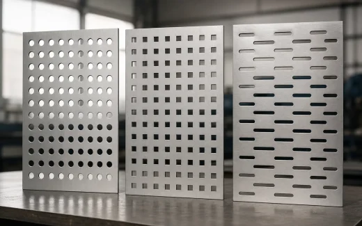 Round, square and slotted perforated stainless steel sheets