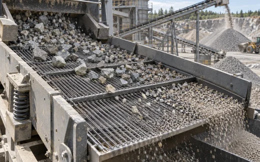 Aggregate vibrating deck fitted with self-cleaning wire screen media