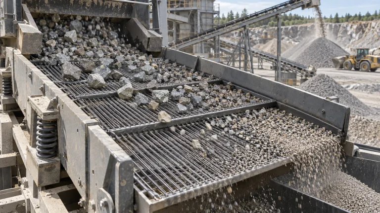 Aggregate vibrating deck fitted with self-cleaning wire screen media